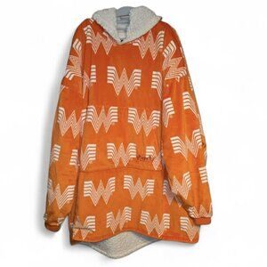 The Comfy Whataburger Wearable Blanket Hooded Poncho Front Pocket Unisex